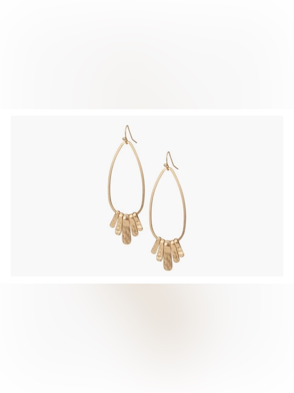 Allison Rose  Gold Teardrop Fringe Dangle Earrings